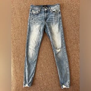 Banana Republic Light Wash Skinny Fit Ripped  Jeans Size 4 / 27